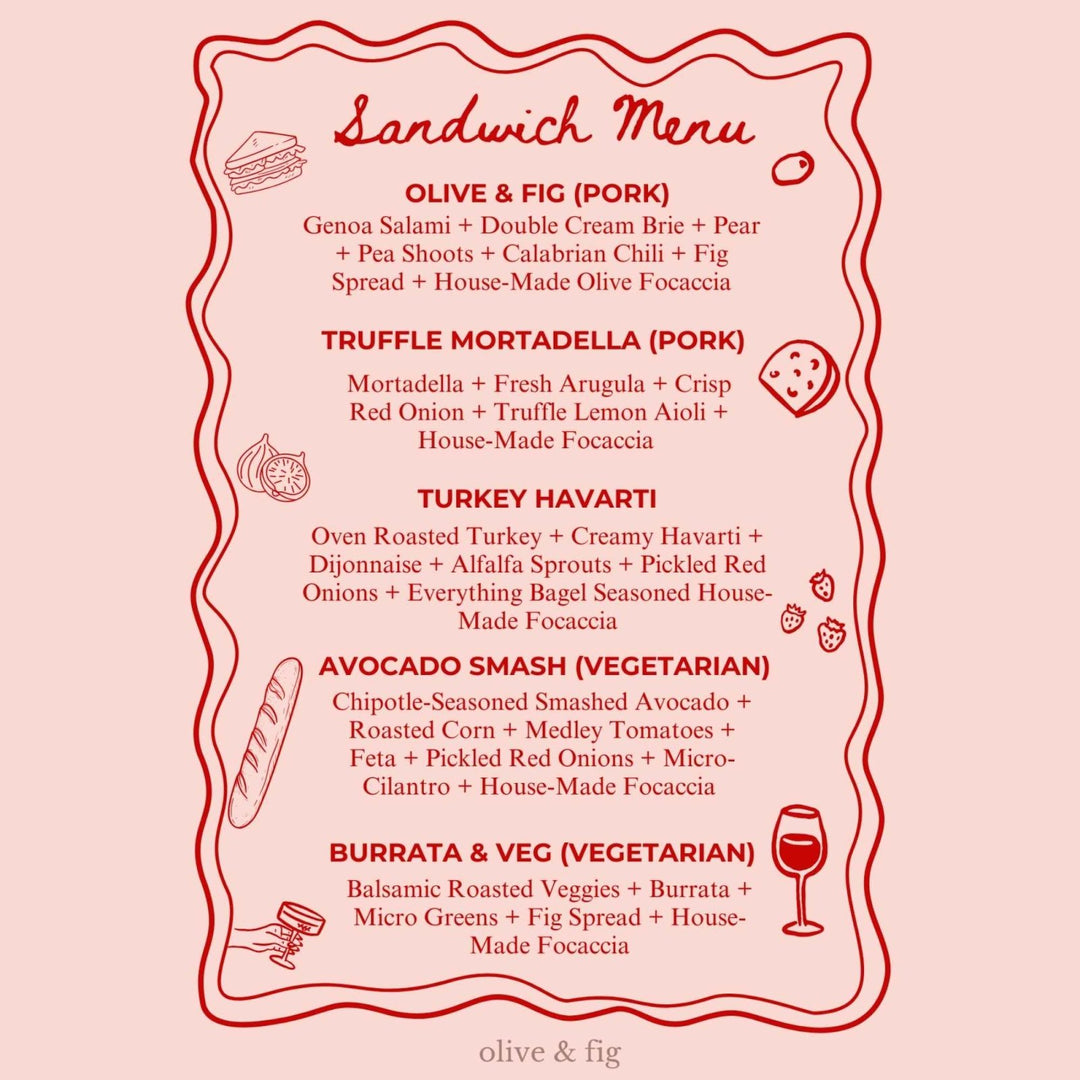 Assorted Focaccia Sandwich Platter - Olive & Fig