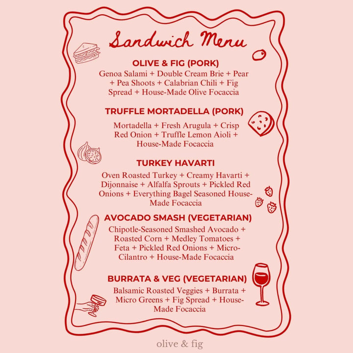 Assorted Focaccia Sandwich Platter - Olive & Fig