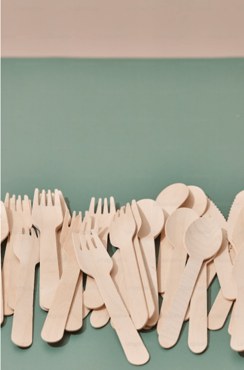 Bamboo Cutlery (Fork, Knife) & Napkin - Olive & Fig