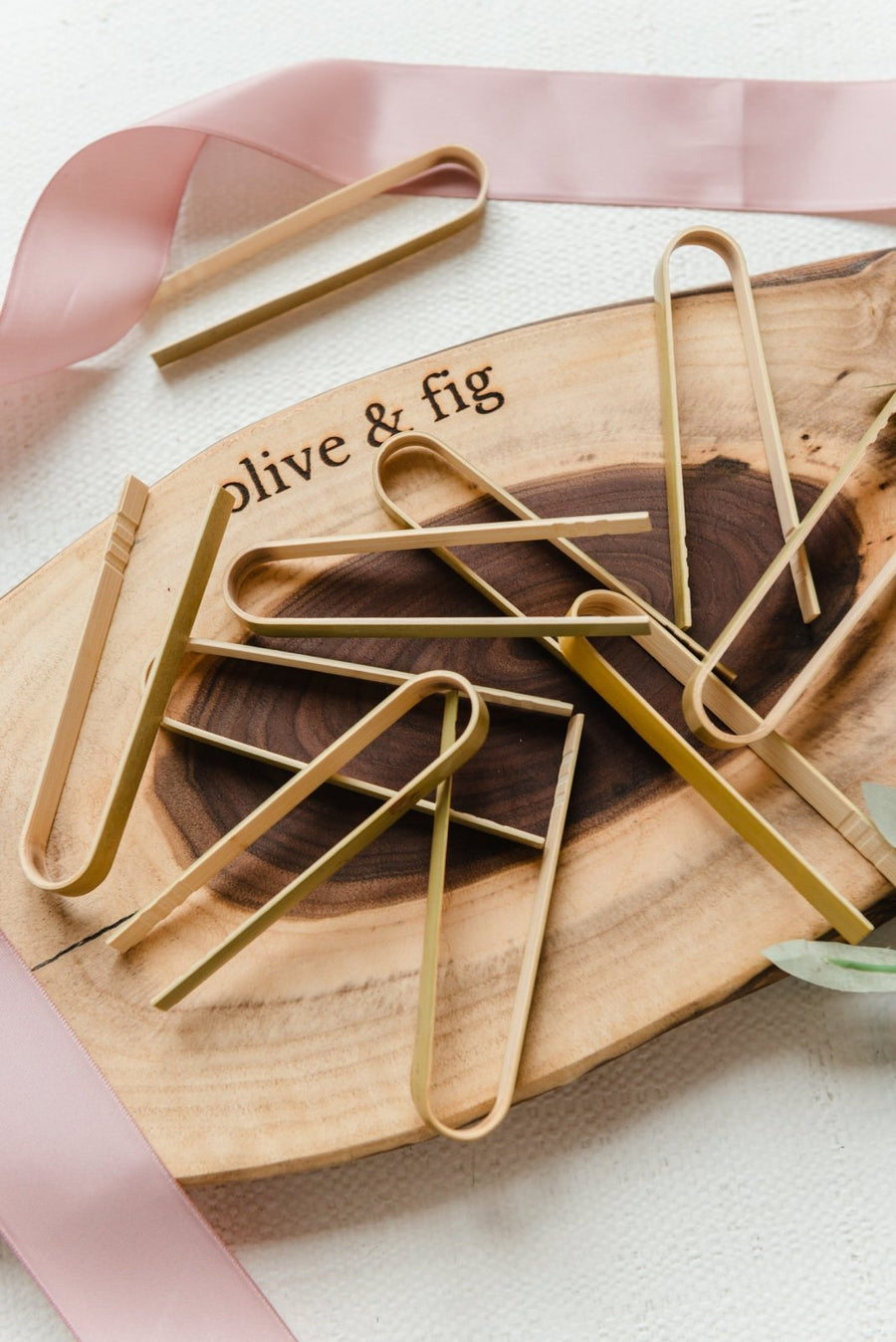 Mini Bamboo Tongs (Set of 10) - Olive & Fig