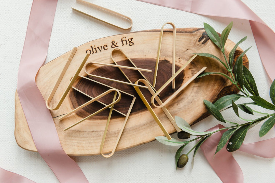 Mini Bamboo Tongs (Set of 10) - Olive & Fig