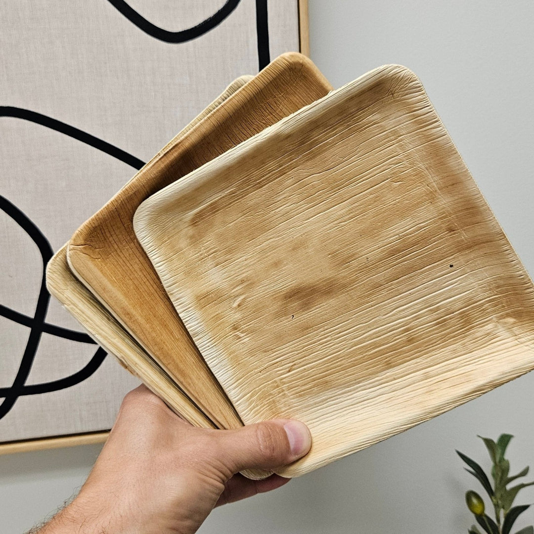 Palm Leaf Compostable Plates (7" Square") - Olive & Fig