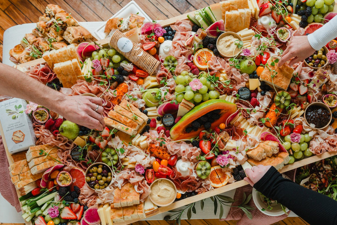 Party Time Charcuterie Board (Serves 40 - 60) - Olive & Fig