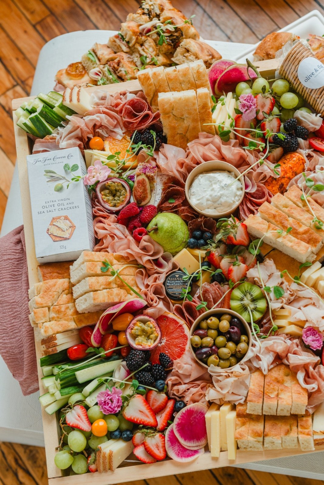 Party Time Charcuterie Board (Serves 40 - 60) - Olive & Fig