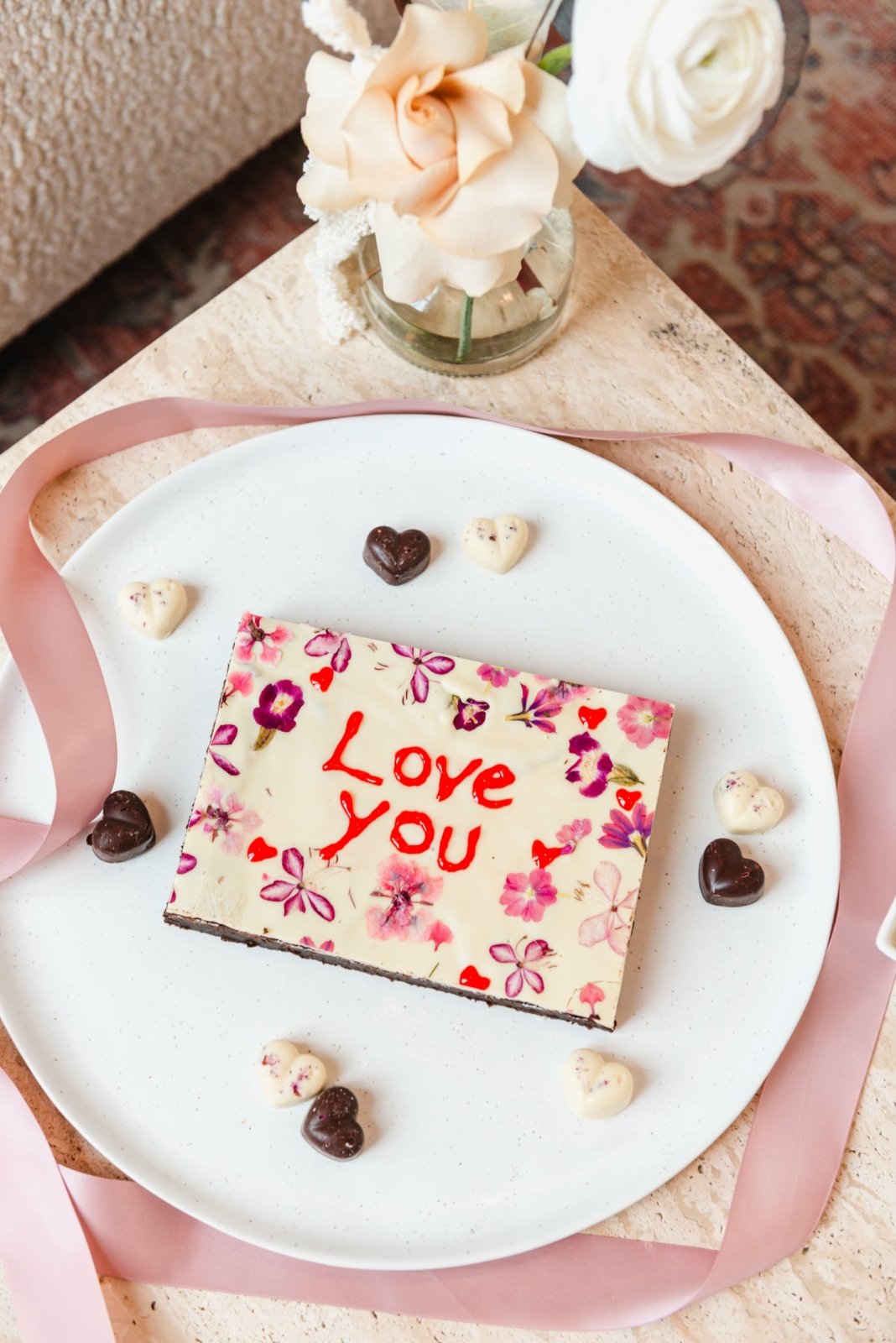Floral Brownie with Love Note - Olive & Fig